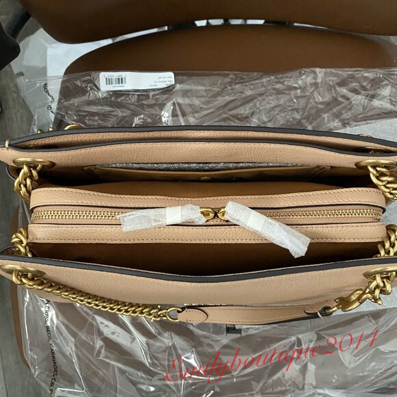 NWT Coach Retail Bryant Convertible Carryall Beachwood Leather Bag Crossbody - Picture 11 of 13